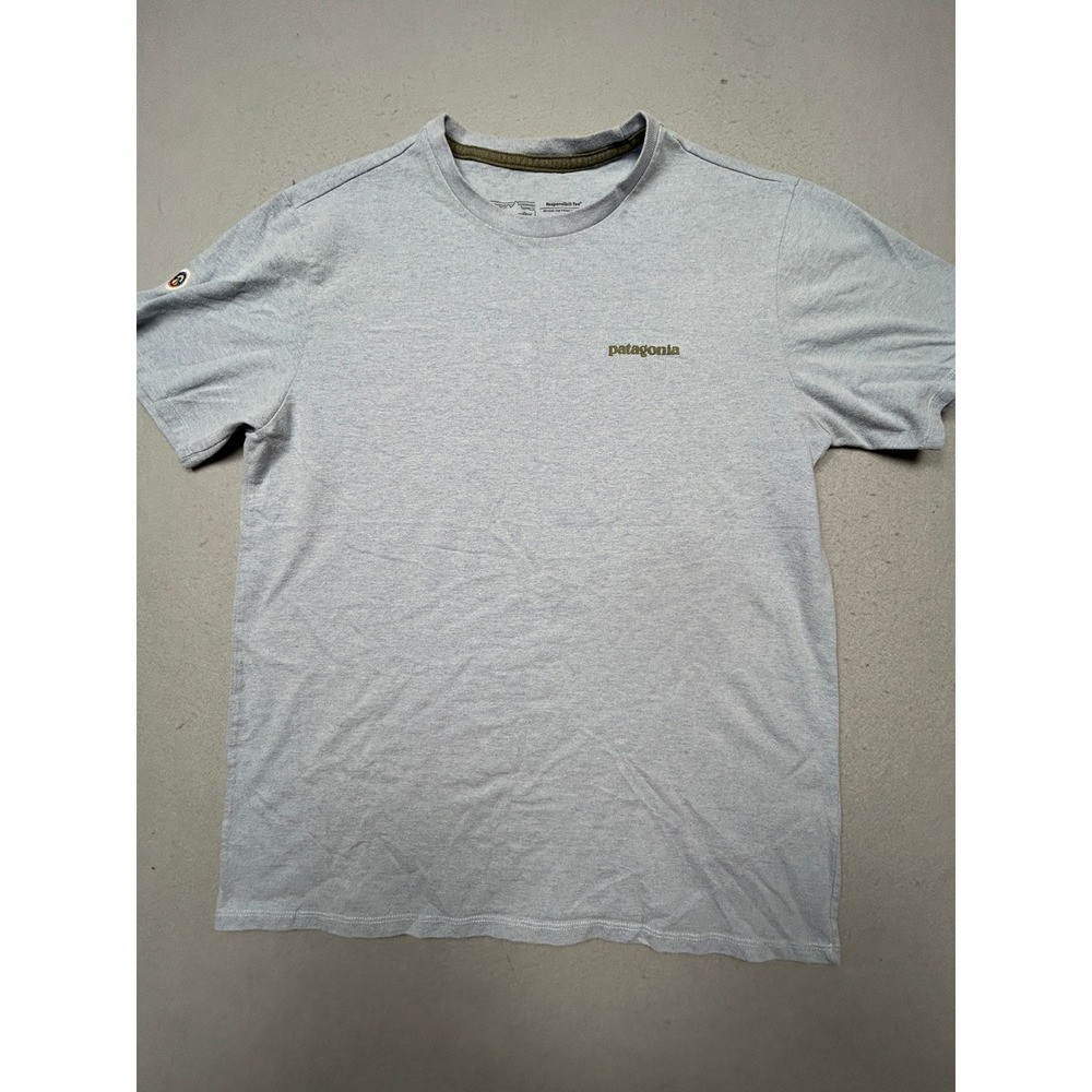 Patagonia Responsibili-Tee Recycled Cotton Poly Blue Size Medium Mens